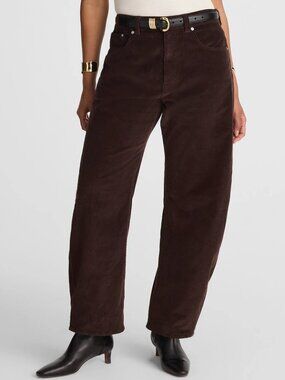 Madewell The Curvy Balloon Pant in Corduroy Dark Carob
